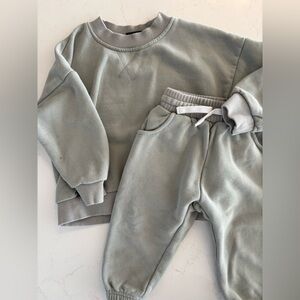 Little Bipsy Cozy Green Sweatshirt and Joggers Set